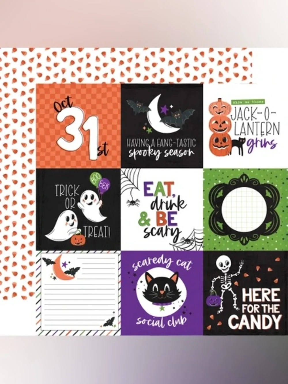 Echo Park Mixed Halloween 12x12” 8 Pcs Paper Assortment 🎃